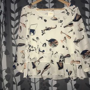 Anthro silk blouse sz 8